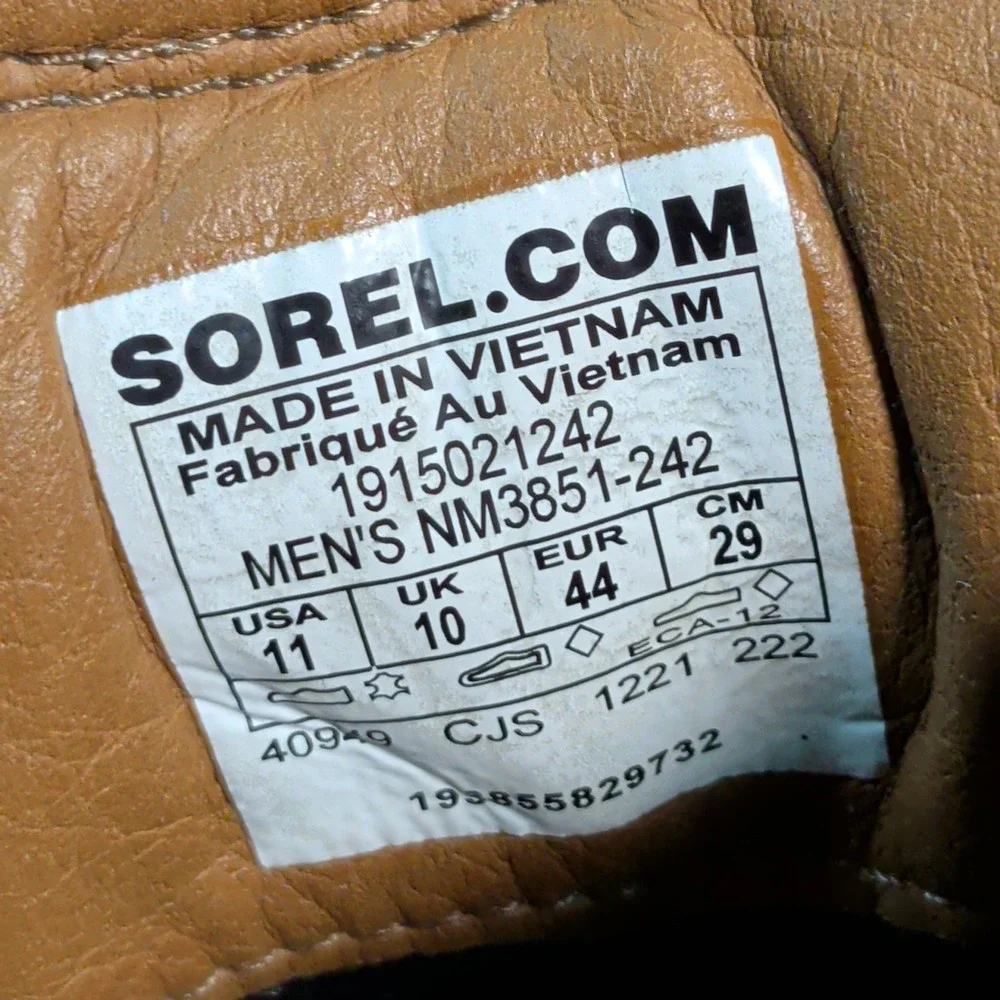 Sorel Madson II Boots Mens Size 11 Moc Toe Brown Waterproof Leather NM3851-242